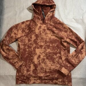 Lululemon City Sweat Pullover Hoodie Mens Large Brown Printed Sweatshirt LM3CKLS